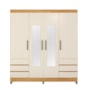 Guarda Roupa Casal Roma 4 Portas com Espelho Cinamon/Off White – Demóbile