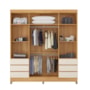 Guarda Roupa Casal Roma 4 Portas com Espelho Cinamon/Off White – Demóbile