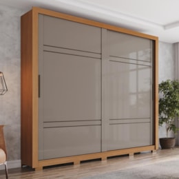 Guarda Roupa Casal Sintra 2 Portas Deslizantes Cinamomo/Avelã - Henn