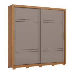 Guarda Roupa Casal Sintra 2 Portas Deslizantes Cinamomo/Avelã - Móveis Henn