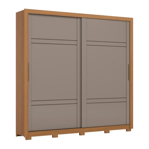 Guarda Roupa Casal Sintra 2 Portas Deslizantes Cinamomo/Avelã - Móveis Henn