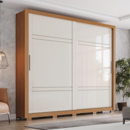 Guarda Roupa Casal Sintra 2 Portas Deslizantes Cinamomo/Off White - Henn