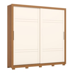 Guarda Roupa Casal Sintra 2 Portas Deslizantes Cinamomo/Off White - Móveis Henn