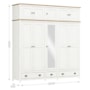 Guarda Roupa Casal Topázio 10 Portas e 3 Gavetas Branco/Freijó com Espelho - Finestra Móveis 