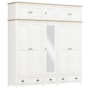 Guarda Roupa Casal Topázio 10 Portas e 3 Gavetas Branco/Freijó com Espelho - Finestra Móveis 