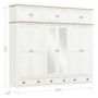 Guarda Roupa Casal Topázio 12 Portas e 3 Gavetas Branco/Freijó com Espelho - Finestra Móveis