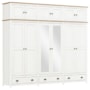 Guarda Roupa Casal Topázio 12 Portas e 3 Gavetas Branco/Freijó com Espelho - Finestra Móveis