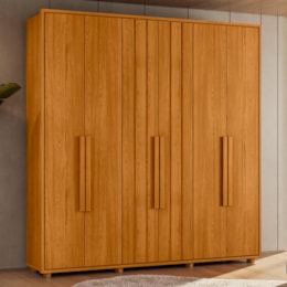 Guarda Roupa Casal Veronese Ripado 6 Portas Cinamomo - Madetec