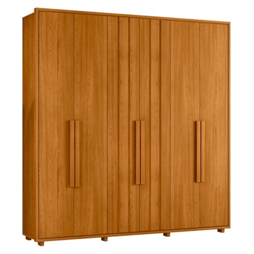 Guarda Roupa Casal Veronese Ripado 6 Portas Cinamomo - Madetec