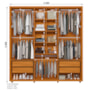 Guarda Roupa Casal Veronese Ripado 6 Portas Cinamomo/Off White com Espelho - Madetec
