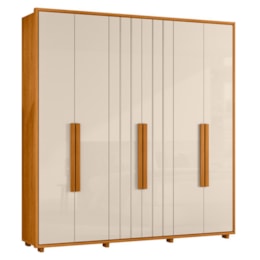 Guarda Roupa Casal Veronese Ripado 6 Portas Cinamomo/Off White - Madetec