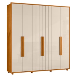 Guarda Roupa Casal Veronese Ripado 6 Portas Cinamomo/Off White - Madetec