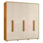 Guarda Roupa Casal Veronese Ripado 6 Portas Cinamomo/Off White - Madetec