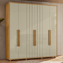 Guarda Roupa Casal Veronese Ripado 6 Portas Cumaru/Opala - Madetec