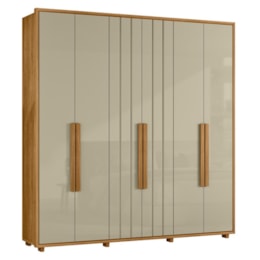 Guarda Roupa Casal Veronese Ripado 6 Portas Cumaru/Opala - Madetec