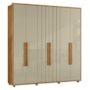 Guarda Roupa Casal Veronese Ripado 6 Portas Cumaru/Opala - Madetec