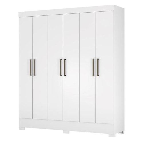 Guarda Roupa Casal Verso 6 Portas - Demóbile Branco