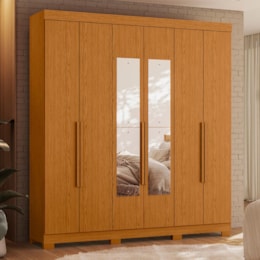 Guarda Roupa Casal Vinci 6 Portas Cinamomo com Espelho - Móveis Albatroz Guarda Roupa Casal Vinci 6 Portas Cinamomo com Espelho - Móveis Albatroz