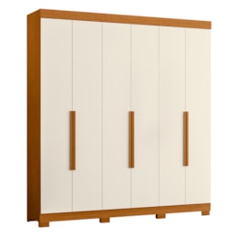 Guarda Roupa Casal Vinci 6 Portas Cinamomo/Off White - Móveis Albatroz Guarda Roupa Casal Vinci 6 Portas Cinamomo/Off White - Móveis Albatroz