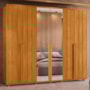 Guarda Roupa Casal Volpi Ripado 6 Portas Cinamomo com 4 Espelhos - Madetec
