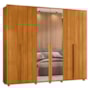 Guarda Roupa Casal Volpi Ripado 6 Portas Cinamomo com 4 Espelhos - Madetec