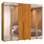 Guarda Roupa Casal Volpi Ripado 6 Portas Cinamomo com 8 Espelhos - Madetec