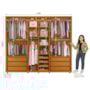 Guarda Roupa Casal Volpi Ripado 6 Portas Cinamomo/Off White com 8 Espelhos - Madetec