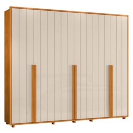 Guarda Roupa Casal Volpi Ripado 6 Portas Cinamomo/Off White - Madetec