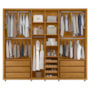 Guarda Roupa Casal Volpi Ripado 6 Portas Cumaru/Opala com 8 Espelhos - Madetec