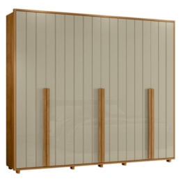 Guarda Roupa Casal Volpi Ripado 6 Portas Cumaru/Opala - Madetec