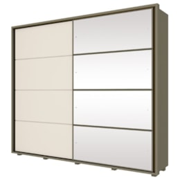 Guarda-Roupa Cavic 02 Portas Deslizantes Duna/Off White com Espelho - Móveis Henn Guarda-Roupa Cavic 02 Portas Deslizantes Duna/Off White com Espelho - Móveis Henn