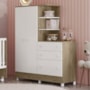 Guarda Roupa com Cômoda Infantil Doce Sonho 2 Portas e 3 Gavetas Carvalho/Branco com Pés - Qmovi