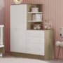 Guarda Roupa com Cômoda Infantil Doce Sonho 2 Portas e 3 Gavetas Carvalho/Branco - Qmovi