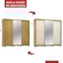 Guarda Roupa Dalila 3 Portas, 4 Gavetas, 3 Cabideiros Flex Cinamon Touch com Espelho e Pés - Demóbile