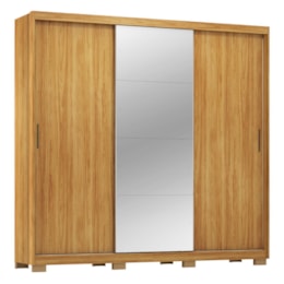Guarda Roupa Dalila 3 Portas, 4 Gavetas, 3 Cabideiros Flex Cinamon Touch com Espelho e Pés - Demóbile