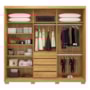 Guarda Roupa Dalila 3 Portas, 4 Gavetas, 3 Cabideiros Flex Cinamon Touch/Off White com Espelho e Pés - Demóbile