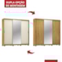 Guarda Roupa Dalila 3 Portas, 4 Gavetas, 3 Cabideiros Flex Cinamon Touch/Off White com Espelho e Pés - Demóbile