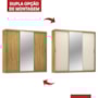 Guarda Roupa Dalila 3 Portas, 4 Gavetas e 3 Cabideiros Flex Cinamon Touch com Espelho - Demóbile