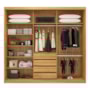 Guarda Roupa Dalila 3 Portas, 4 Gavetas e 3 Cabideiros Flex Cinamon Touch com Espelho - Demóbile