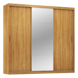 Guarda Roupa Dalila 3 Portas, 4 Gavetas e 3 Cabideiros Flex Cinamon Touch com Espelho - Demóbile