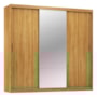 Guarda Roupa Dalila 3 Portas, 4 Gavetas e 3 Cabideiros Flex Cinamon Touch com Espelho - Demóbile