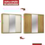 Guarda Roupa Dalila 3 Portas, 4 Gavetas e 3 Cabideiros Flex Cinamon Touch/Off White com Espelho - Demóbile