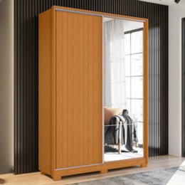 Guarda Roupa Frizatto 2 Portas Deslizantes Flex Cinamomo com Espelho - Móveis Albatroz 