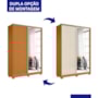 Guarda Roupa Frizatto 2 Portas Deslizantes Flex Cinamomo com Espelho - Móveis Albatroz 
