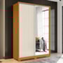 Guarda Roupa Frizatto 2 Portas Deslizantes Flex Cinamomo/Off White com Espelho - Móveis Albatroz