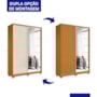 Guarda Roupa Frizatto 2 Portas Deslizantes Flex Cinamomo/Off White com Espelho - Móveis Albatroz