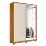 Guarda Roupa Frizatto 2 Portas Deslizantes Flex Cinamomo/Off White com Espelho - Móveis Albatroz