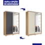 Guarda Roupa Frizatto 2 Portas Deslizantes Flex Freijó/Titanium com Espelho - Móveis Albatroz