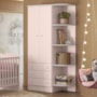 Guarda Roupa Infantil 2 Portas e 3 Gavetas Doce Sonho Rosa Acetinado com Nicho - Qmovi