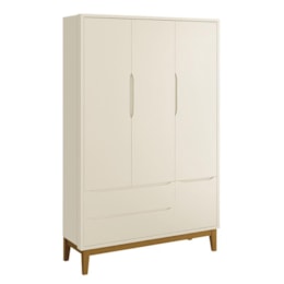 Guarda Roupa Infantil 3 Portas Classic Areia Fosco com Pés Amadeirado - Reller Móveis Guarda Roupa Infantil 3 Portas Classic Areia Fosco com Pés Amadeirado - Reller Móveis